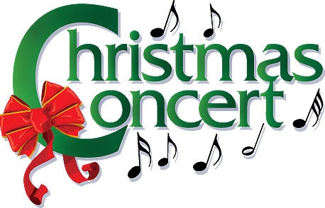 Graphic reading Christmas Concert with notes