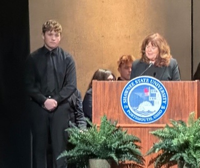 Grant Lambert is shown receiving the 2026 Scioto Honors Music Festival Scholarship.