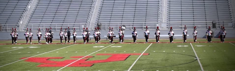 Photo of the Marching Oaks on the field at the Jackson Band Show