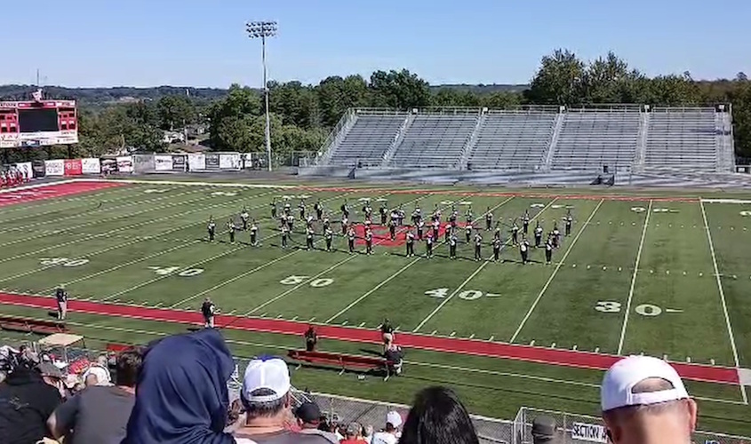Photo of the Marching Oaks on the field at the Jackson Band Show